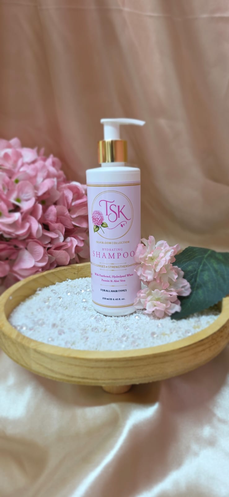 TSK Nourishing Shampoo bottle - sulphate-free hair cleanser by TSKLuxe South Africa